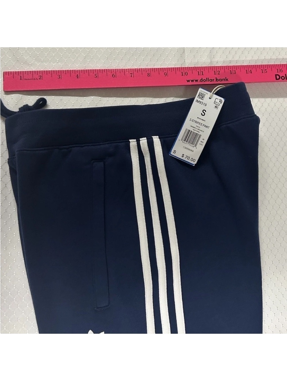 Adidas Men's S Jogger Pants 3 Stripe Fleece Red Green - Picture 11 of 13
